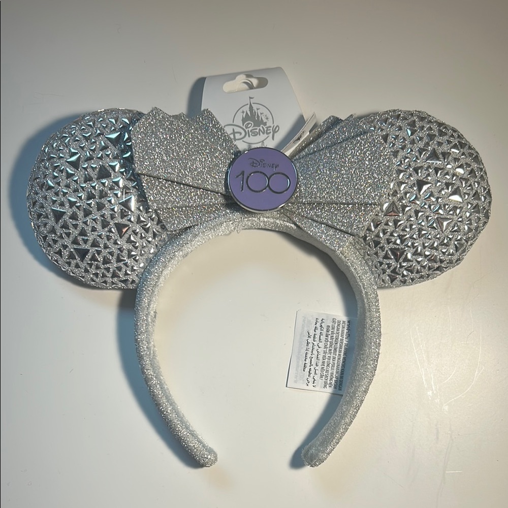 Disney Ears Disney 100 Cast Member Exclusive Silver Sequin Minnie Mouse Headband